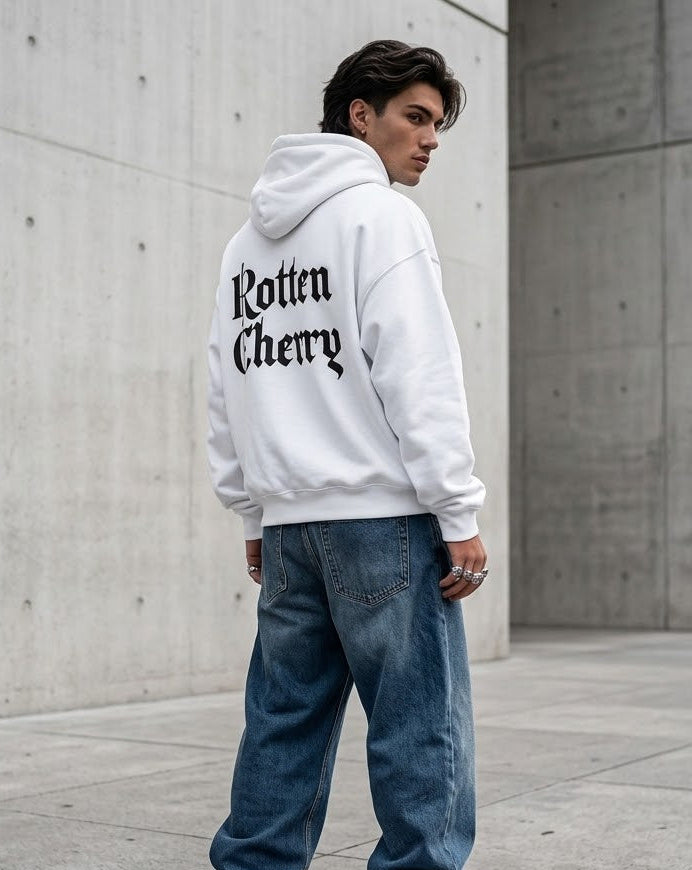 Rotten Cherry Oversized Hoodie - White