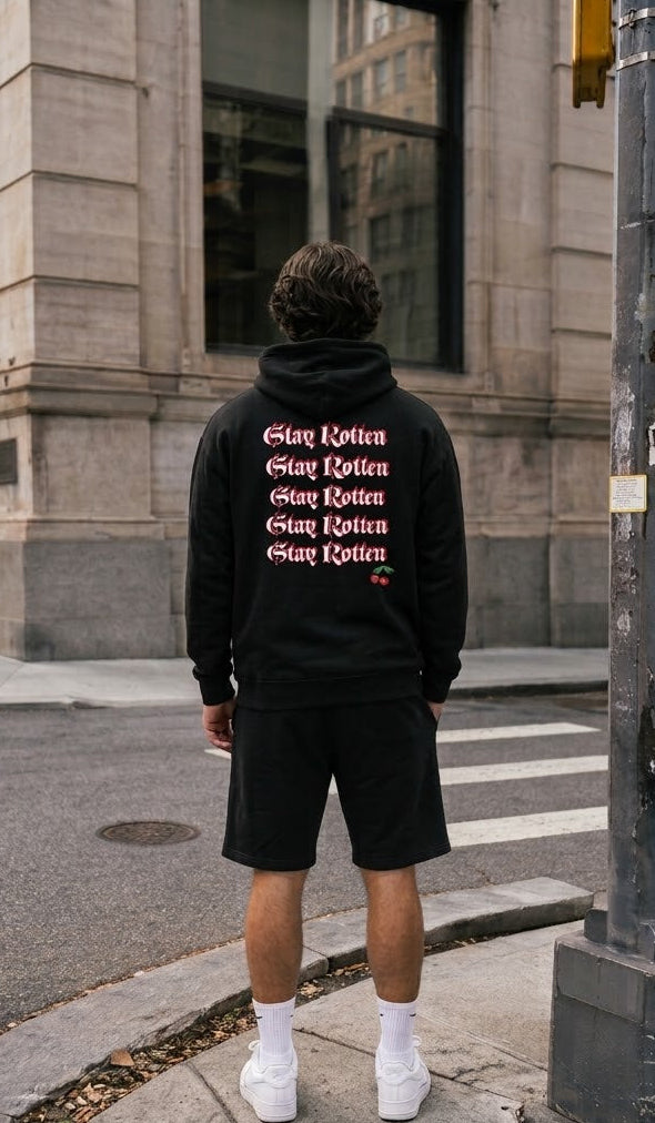 Stay Rotten Oversized Hoodie - Black