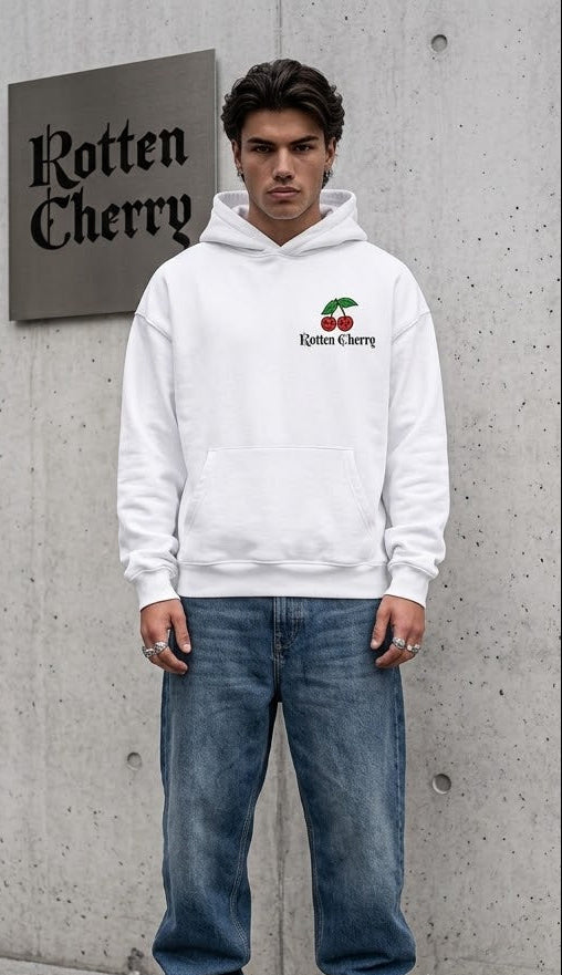 Rotten Cherry Oversized Hoodie - White