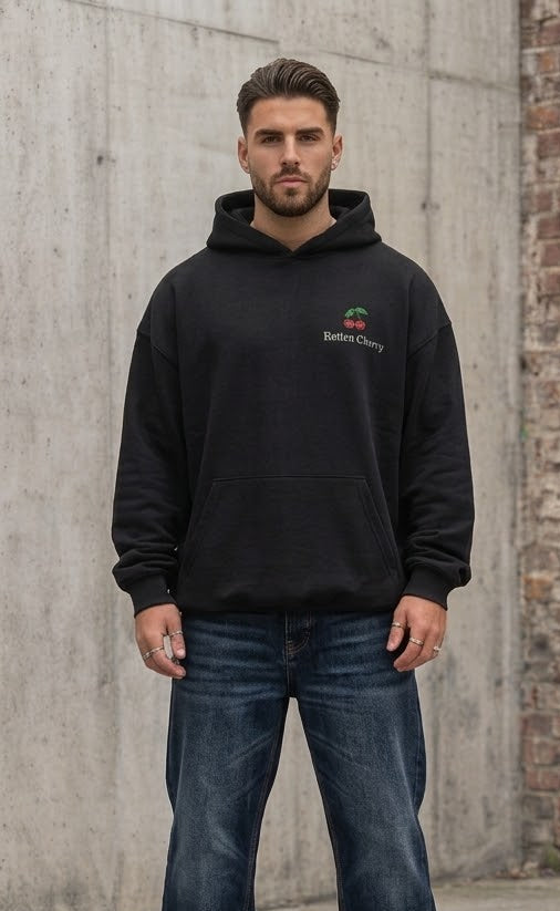 Rotten Cherry Oversized Hoodie - Black