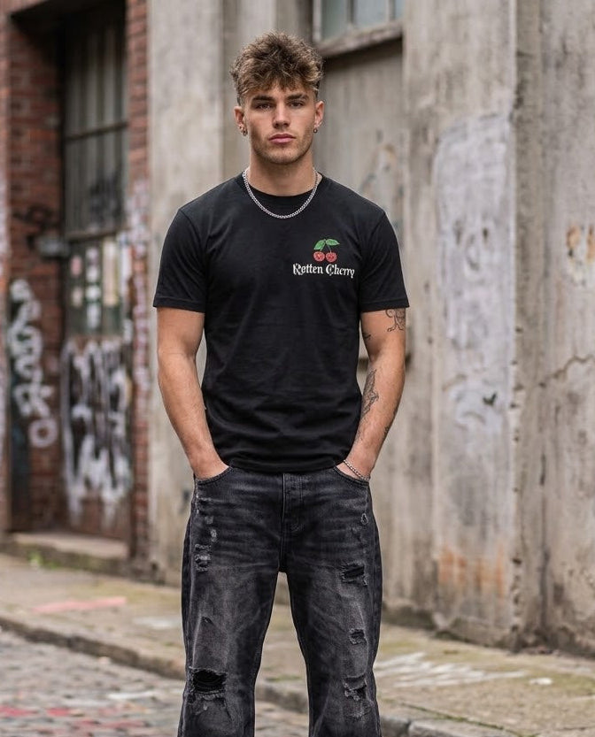 Rotten Cherry Essential Tee - Black