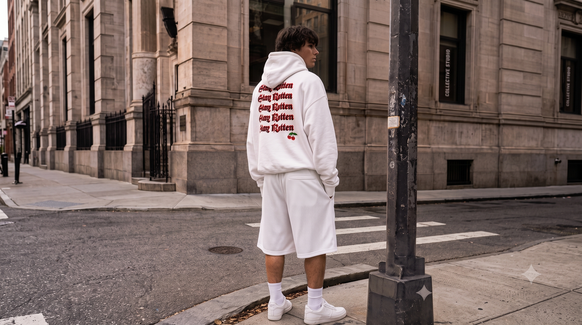 Stay Rotten Oversized Hoodie - White